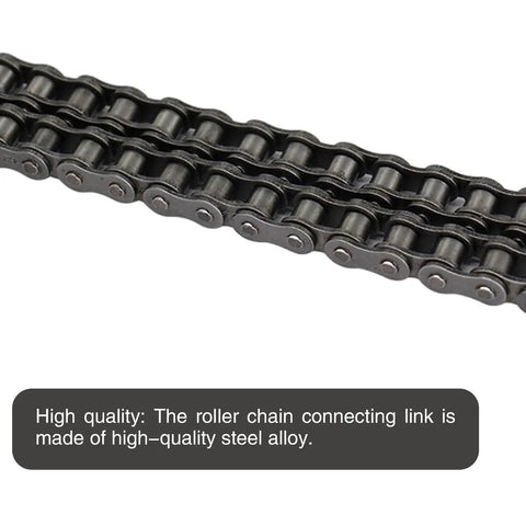Heavy Duty Steel Chain Master Link Set, Pack Of Eight Roller Connectors showing steel alloy links for motorcycle repair use.