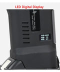 LED digital display of Mini Rechargeable Hydraulic Crimping Tool for Copper and Aluminum Wires, battery status shown.