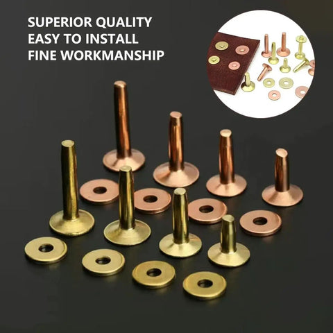 Heavy Duty Brass Rivet Set For Leathercraft And Belt Hardware Durable Metal Studs Keep Your Gear Tight With Rock Solid Versatile Sizes Perfect For Wallets Collars And Weekend Diy Projects