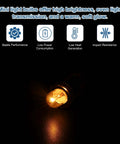 Twelve Piece Pack E10 Miniature Screw Base Light Bulbs 4.8 Volt 2.4 Watt Warm Yellow Glow emitting a soft glow.
