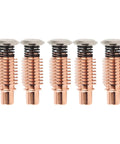 Plasma Cutter Electrode 220971 Copper Consumables Kit shown in a set of five, durable no burr copper tips for smooth arc stability.