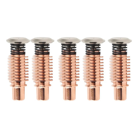 Top Notch 5-Piece Copper Plasma Cutter Electrode Set With High Heat Resistance, sturdy copper electrodes with springs for plasma cutting.