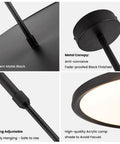 Details of Ultra Thin Disc LED Pendant Light 19.7 Inch Modern Chandelier Dimmable Ceiling Fixture For Kitchen Island Dining Room Office And Meeting Space High CRI Over 80 36W Black