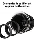 Universal Clamp On Air Intake Filter Kit For Cars And Motorcycles With Three Size Adapters 3In 3Point5In 4In High Performance