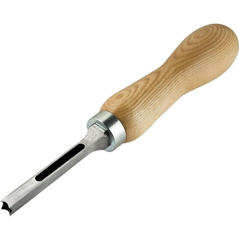 Solid Ash Mortise Chisel Handle With Pro Grade Easy Grip For Woodworking, 6.5 Inch Length, Fits 5/8 Inch Chisels, top view.