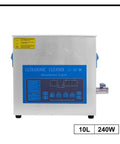 Hualuck 10L Ultrasonic Cleaner Machine With Heater And Degas Function Digital Timer Touch Control front view with LED display.