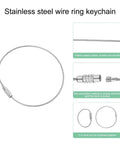 50 Pack Wire Keychain Cables 12 Inch Plastic Coated 1.5mm Stainless Steel Key Ring Loops For Hanging Luggage Tags And ID Tags And Travel Accessories Silver