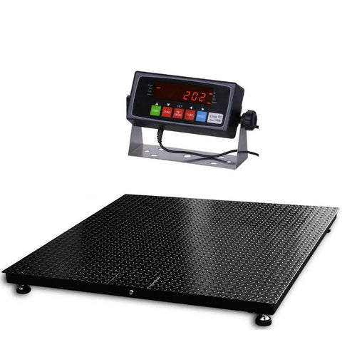 Heavy Duty 60 By 60 Inch Pallet Scale With 10000 Lbs Capacity And Smart Digital Indicator on a textured black platform.