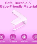 Tough As Nails L Shaped Table Corner Protectors For No Worries Baby Proofing And Toddler Safety 15 Pack Clear Gel Bumpers on pink background.