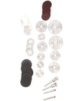 65 Piece Cutting Wheel Set For Glass Tile Metal With HSS Resin Cutters Pro Grade 8 Hole Discs displayed on white background