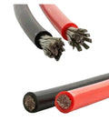 Badass 3 Awg Silicone Power Cable Heavy Duty Stranded Tinned Copper Wire Heat Resistant Red And Black ends showing insulation and conductor details.
