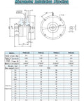 Technical diagram of Pro Grade Single Shaft Magnetic Powder Brake System With TB-200S Controller showing installation and dimensions.