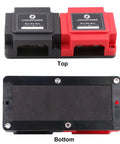 Top and bottom views of Heavy Duty 400 Amp 12V Bus Bar With Real Deal Copper Terminals for power distribution.