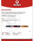 Heavy Duty Eight Inch Batting Knife Featuring Rock Solid High Carbon Chrome Vanadium Steel Blade Paired With Comfy Wood Handle for foam cutting.