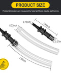 Manometer tube adapter set, clear flexible tubes with black plastic connectors for gas appliances, 2-pack.