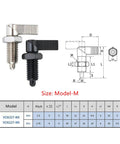 Tough As Nails Carbon Steel Telescopic Spring Indexing Pin With L Handle Knob For Ridiculous Precision And Rock Solid Positioning Self Locking M10 M12 Machine Tool Parts, showing two models.