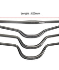Bike Riser Handlebar For Mountain Biking, 31.8mm Clamp, 620mm Length, Aluminum Alloy 6061, Rise Options 50mm 90mm 120mm, Black.