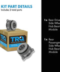 Rear Left And Right Wheel Hub Bearing Module 2 Piece Set For Nissan Frontier Xterra Equator 2005 To 2019 OEM-Grade Replacement Direct Fit