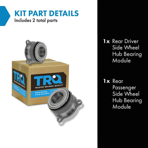 Rear Left And Right Wheel Hub Bearing Module 2 Piece Set For Nissan Frontier Xterra Equator 2005 To 2019 OEM-Grade Replacement Direct Fit