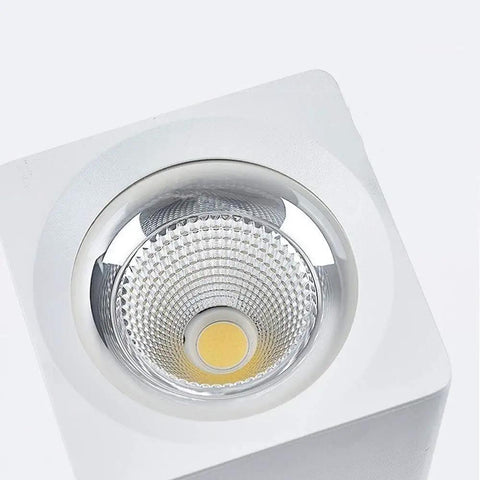 WKNHHL Recessed Lighting Housing Trim Kits White Cob Ceiling Spotlight Fixture Downlight Super Bright Square Aluminum Indoor Panel Light close-up view.