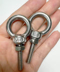 5 Piece 304 Stainless Steel Eye Bolts Set With Nuts And Flat Washers, M6 Shoulder Eyebolts For Tough As Nails Heavy Duty Lifting Rings