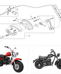 Exploded view of Mini Bike Drum Brake Assembly With Cover Shoes Replacement for Baja Warrior Heat