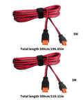 Top Shelf XT60i Extension Cable Male To Female 12 Awg 16 Foot Power Wire With Reinforced Connectors For Rv Camp Solar Generator And Outdoor Gear Setup That Holds Up Under Heavy Pressure, shown in red and black with two lengths.