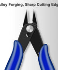Two Pack Ultra Sharp Flush Cutters For Crafting And Electronics Micro Wire Cutters with close-up of precision beveled blades.
