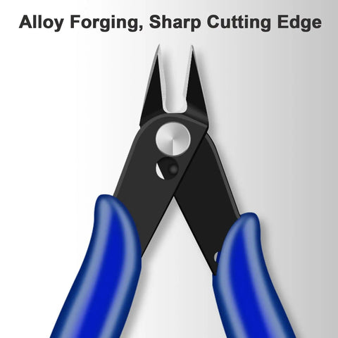 Two Pack Ultra Sharp Flush Cutters For Crafting And Electronics Micro Wire Cutters with close-up of precision beveled blades.