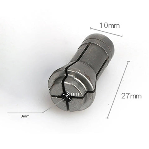 Heavy Duty Alloy Collet Chuck For Die Grinders And Pneumatic Engraving Machines Fits 3mm Bits, 27mm long adapter.