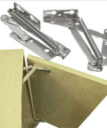 Two Pack 80 Degree Sprung Cabinet Hinges With Soft Close Hydraulic Damper for lift up doors on cabinet. Quiet Anti Slam Top Support.