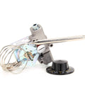 Gas Fryer Thermostat GS A6 030 1800 OEM Replacement Part for High Temp Safety, silver metal with control knob, genuine OEM