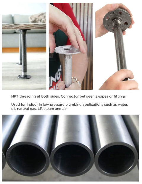 Heavy Duty One And One Quarter Inch Schedule 40 Galvanized Steel Pipe 24 Inch Pre Cut Tubing With Threaded Fittings for installation