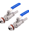 Two Pack Half Inch Weldless Stainless Steel Ball Valve Bulkhead For Home Brew Kettle 304 Stainless NPT Hose Barb