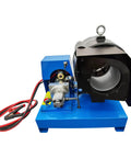 12V Portable Hydraulic Hose Crimper With 13 Quick Swap Dies built to crush one quarter to two inch lines, showcasing blue compact design.