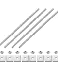 4 Pack M4 X 180mm Fully Threaded Stainless Steel Rods With Nuts And Washers 304 Pro Grade Heavy Duty Threaded Studs For Clamps Hangers U Bolts DIY Projects Rust Resistant Long Lasting, shown with nuts and washers