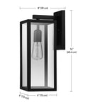 One Light Outdoor Indoor Wall Sconce Dope Matte Black Finish With Clear Glass Shade Weather Resistant Modern Exterior Lighting