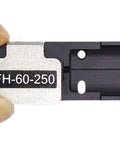 Top Shelf Heavy Duty Fiber Holder Sheath Clamps And Chucking Jigs FH-60-250 Pair For Fujikura Single Core Fusion Splicers, close-up of FH-60-250 clamp.