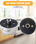 Replacement Knobs For LG Gas Range Models LRG3060ST LDG3016ST LRG3193ST, top view showing D-Type ring, size specifications visible.