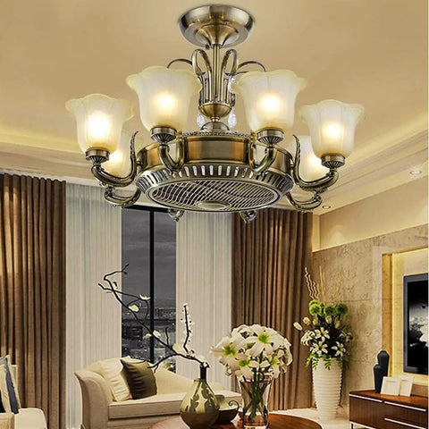 Eight Blade Ceiling Fan With Light Remote Control Glass And Abs Blades Quiet Reverse Motor No Sweat Setup Darn Reliable Kickin Breeze Perfect For Living Rooms And Hangouts in a stylish living room setting.