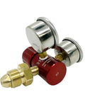 Red Anodized Aluminum Argon Regulator With 0 To 400 PSI Range High Flow 45 CFM Lightweight One Quarter Inch FNPT Outlet Dual Chrome Gauges