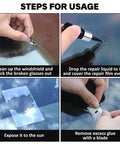 Steps to use the Windshield Repair Kit 10 Pack With Nano Glass Repair Fluid For Chips And Cracks Quick Fix Works On Laminated Glass.