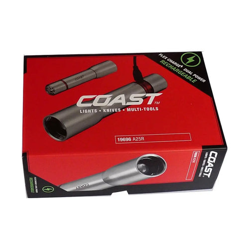 Packaging of Stainless Steel LED Flashlight With 171 Lumen Output Pure Beam Focusing Optic for flood to spot versatility