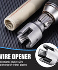 Heavy Duty Pipe Thread Cutter And PVC Threading Tool Kit For All Electric Drills Pro Grade Carbon Steel Dual Function Internal And External Threader For One Half Inch And Three Quarter Inch PVC Pipes Easy To Use At Home Or DIY Friendly Workshop with metal gear, close-up view.