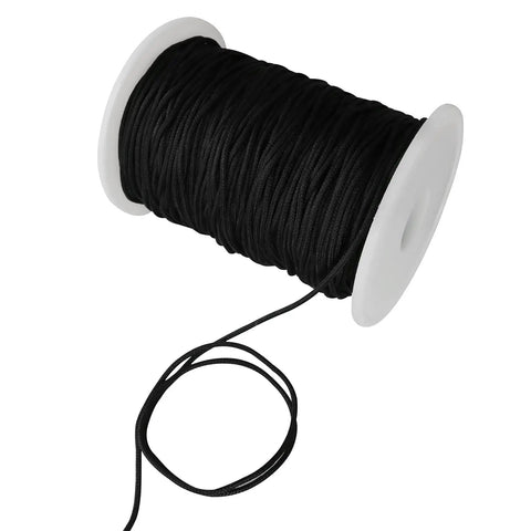 Bulletproof Two Millimeter Black Braided Lift Cord For Venetian Blinds And Window Shades No Sweat Replacement Rope on spool.