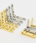Dope Zinc Alloy Jewelry Box Hinge Set For Wooden Boxes 30 By 30 By 6Mm 95 Degree Opening Silver Plated Finish in gold and silver