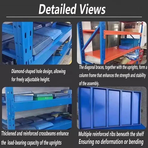 Heavy Duty Industrial Shelving Unit Tough As Nails Four Tier Garage Storage Rack With Premium Powder Coated Cold Rolled Steel Finish For Warehouse Workshop Project Massive Storage Rack