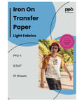 Inkjet Iron On Heat Transfer Paper 10 Sheets 8.5 By 11 Inches Premium Pack For White And Light Fabric And T Shirts package
