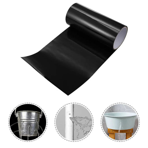 Waterproof Repair Tape for Plumbing and Outdoor Use That Seals Leaks Fast with Super Sticky Heavy Duty Adhesive shown with applications on leaks