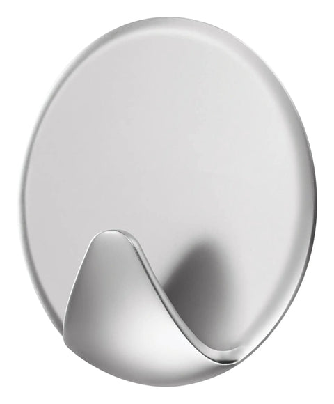 Repositionable Wall Decor Clip Kit With 8 Spring Clips And 24 Mini Squares, White Finish, shown as a single white wall hook